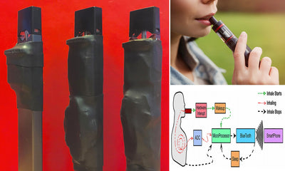 PuffPacket Sebuah Teknologi Perangkat Untuk Vape dengan Bluetooth, untuk melacak intensitas, durasi dan frekuensi inhalasi.