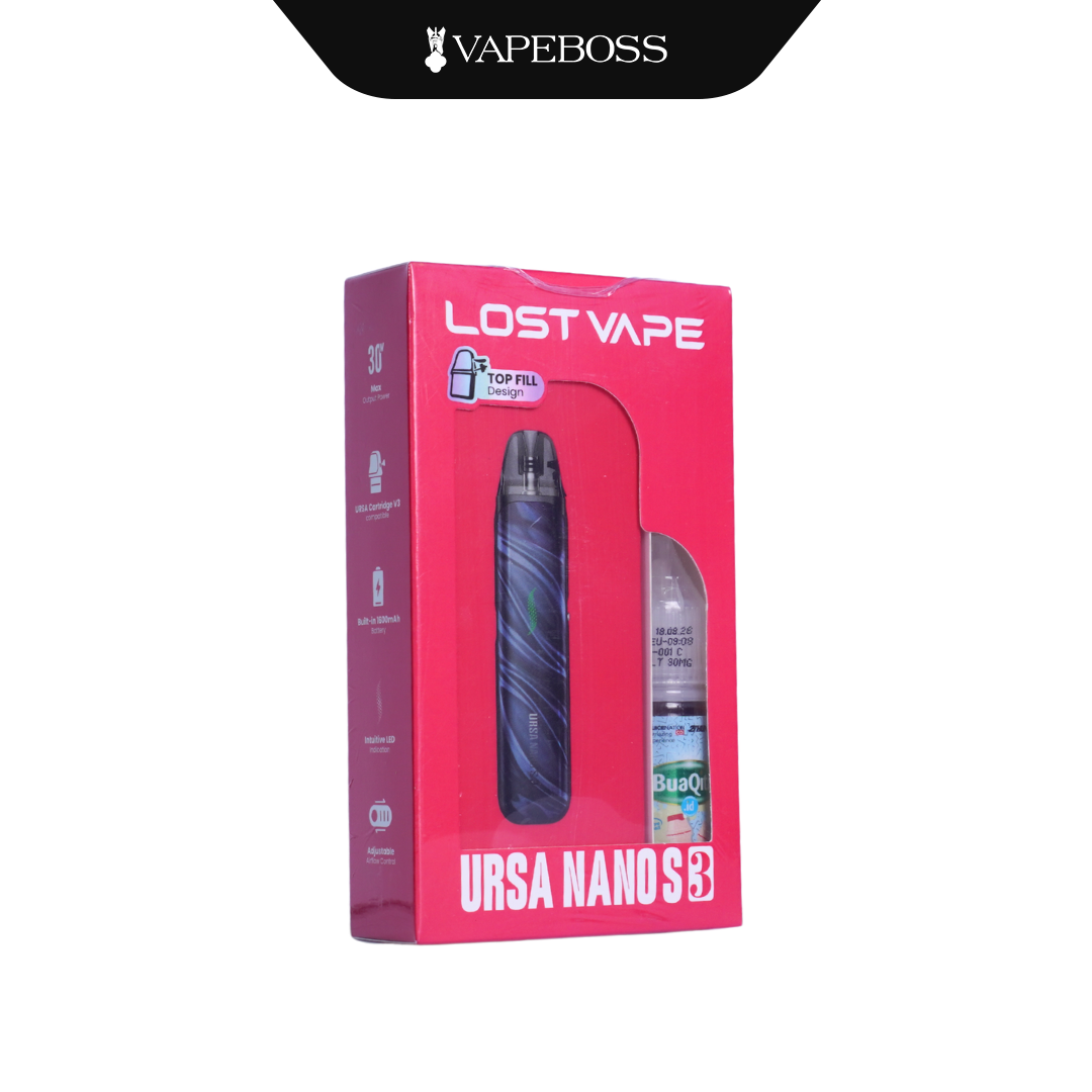 Open System Lost Vape Ursa Nano S3 Pod Kit  Bundling Liquid