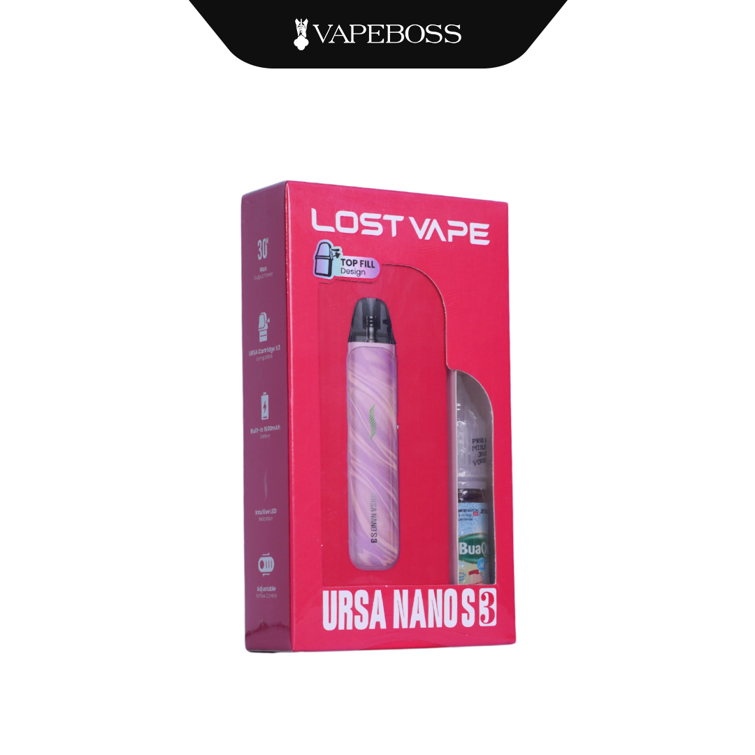 Open System Lost Vape Ursa Nano S3 Pod Kit  Bundling Liquid