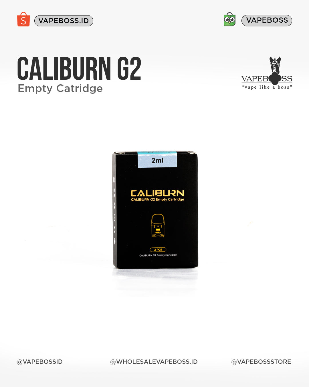 Cartridge Uwell Caliburn G2 Empty 2ml Authentic Vapeboss Cartridge Uwell Caliburn G2 Empty 2ml Authentic Vapeboss