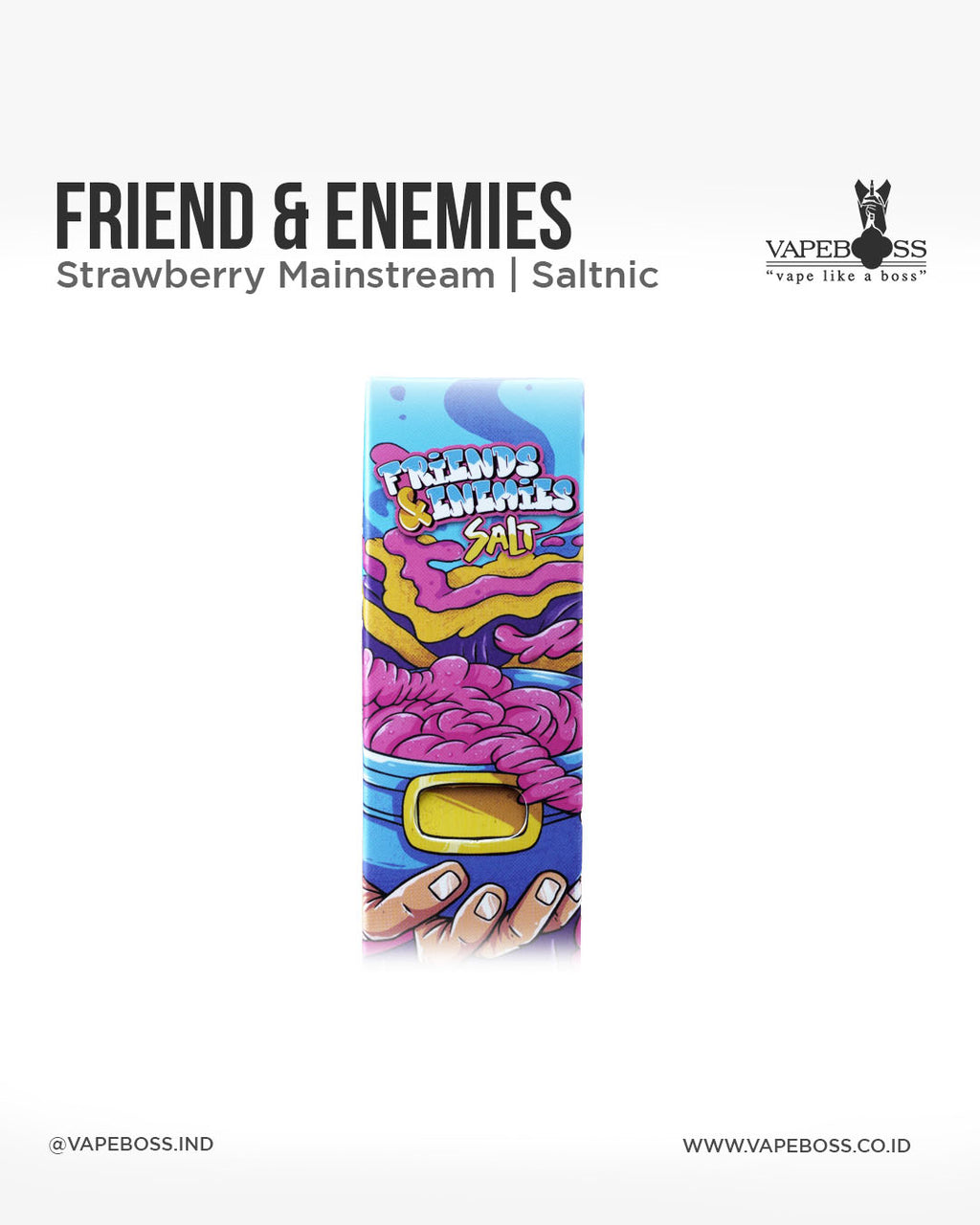 Friends And Enemies Strawberry Mainstream Pods Friemd;y 30ml by Dukun Vape X RAW Brewery