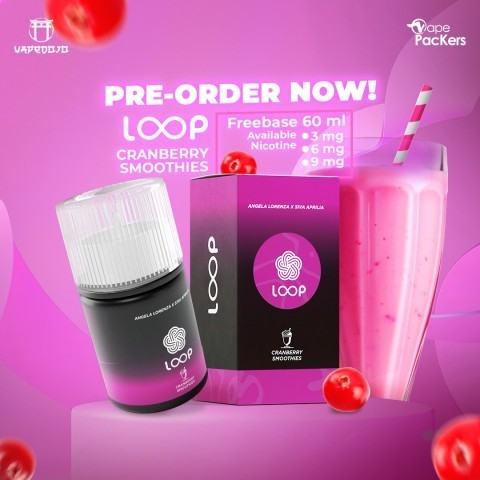 Loop Cranberry Smoothies 60ml by Angela Lorenza x Siva Aprilia x Vape Packers x Vape Dojo | Liquid Freebase