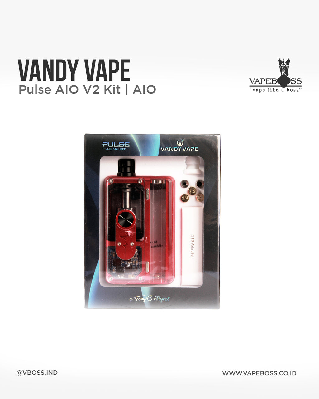 Pulse Aio V2 Kit 80W 18650 by Vandy Vape Vapeboss Pulse Aio V2 Kit 80W 18650 by Vandy Vape Vapeboss