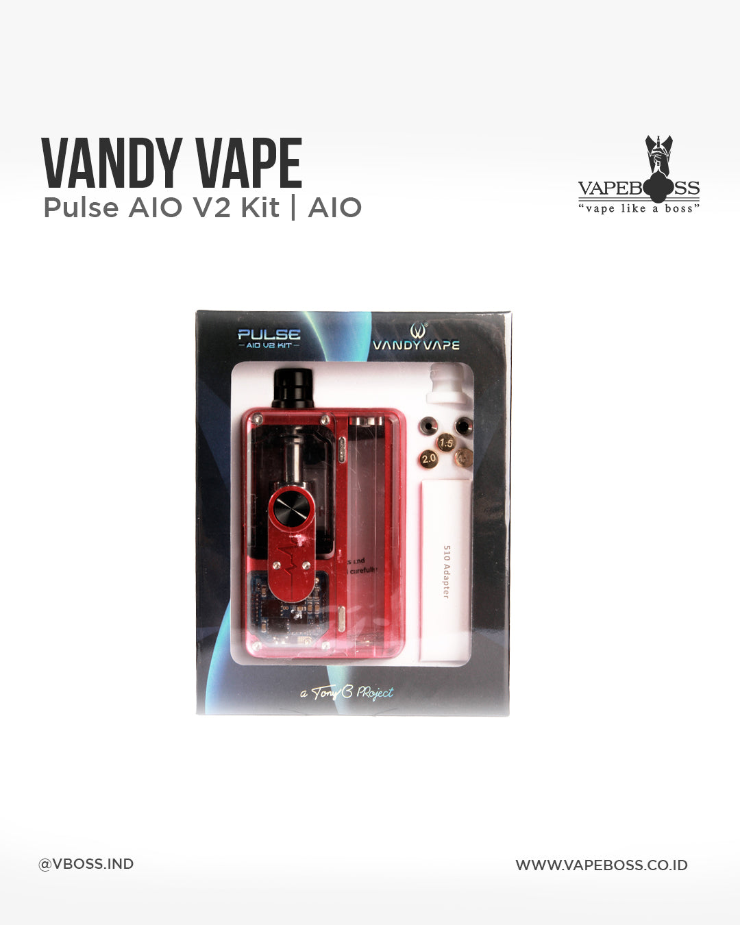 Pulse Aio V2 Kit 80W 18650 by Vandy Vape Vapeboss Pulse Aio V2 Kit 80W 18650 by Vandy Vape Vapeboss