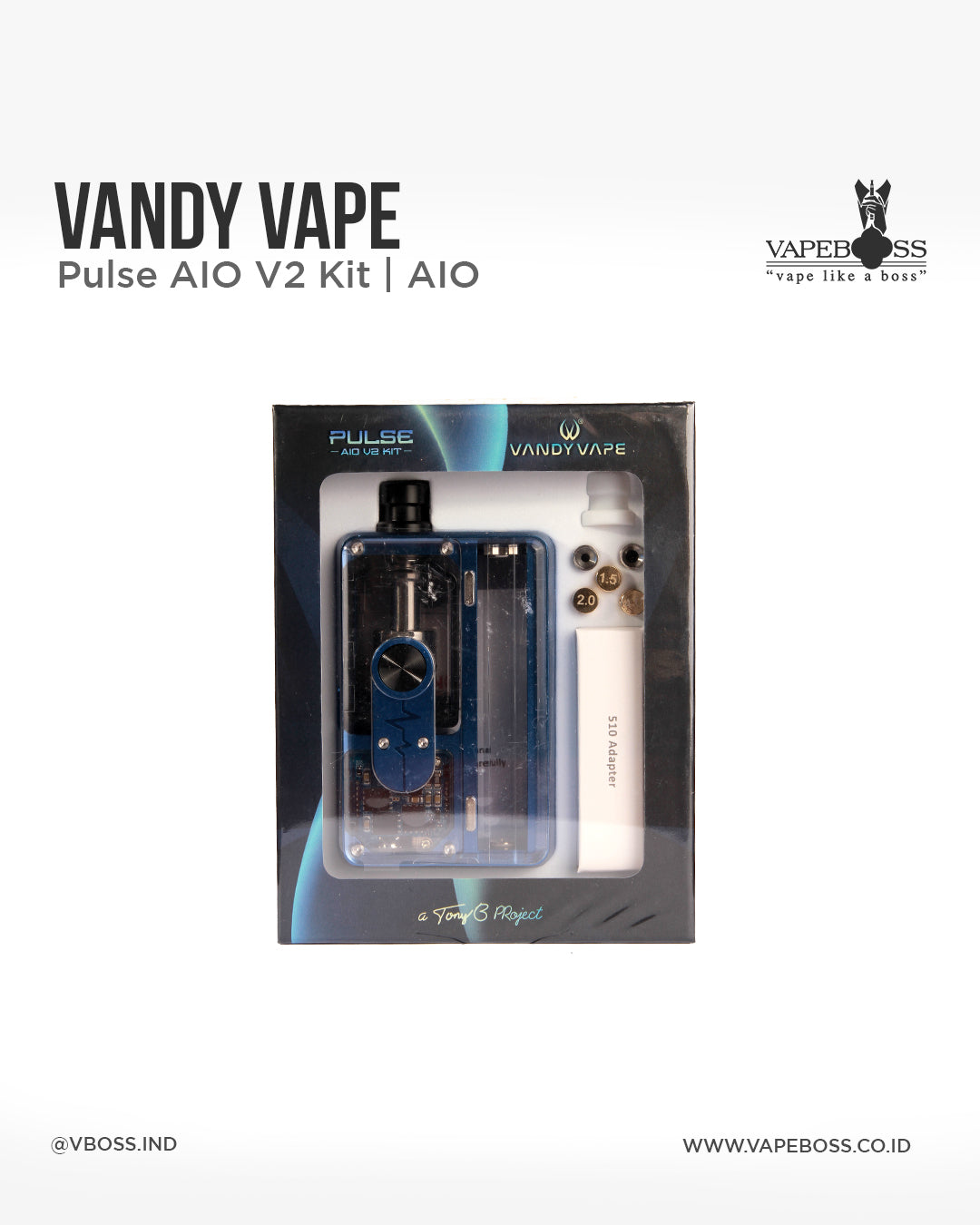 Pulse Aio V2 Kit 80W 18650 by Vandy Vape Vapeboss Pulse Aio V2 Kit 80W 18650 by Vandy Vape Vapeboss