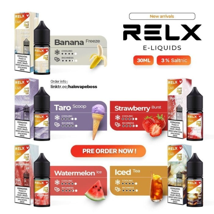 Relx Salt Series 30ml 30mg By Relx E-Lliquid Saltnic All Varian
