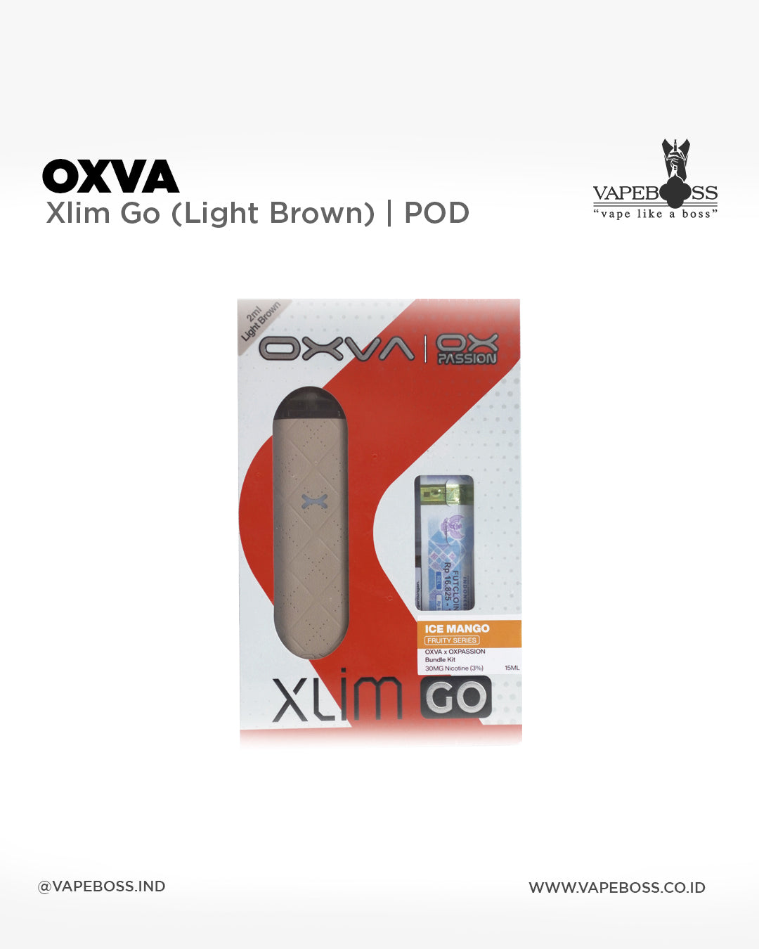 Oxva Xlim Go Pod Kit Ice Strawberry Salt Nic 15ML by Oxva | Pod Bundli Vapeboss Oxva Xlim Go Pod Kit Ice Strawberry Salt Nic 15ML by Oxva | Pod Bundli Vapeboss