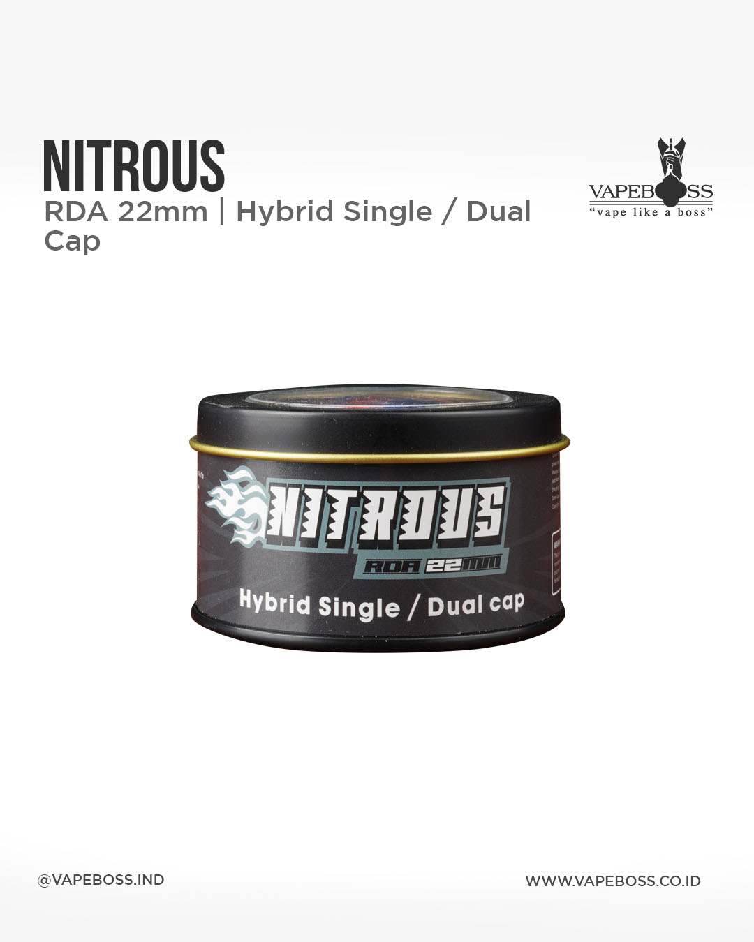 RDA Nitrous Dual Cap Only 22mm Kameha Authentic – Vapeboss