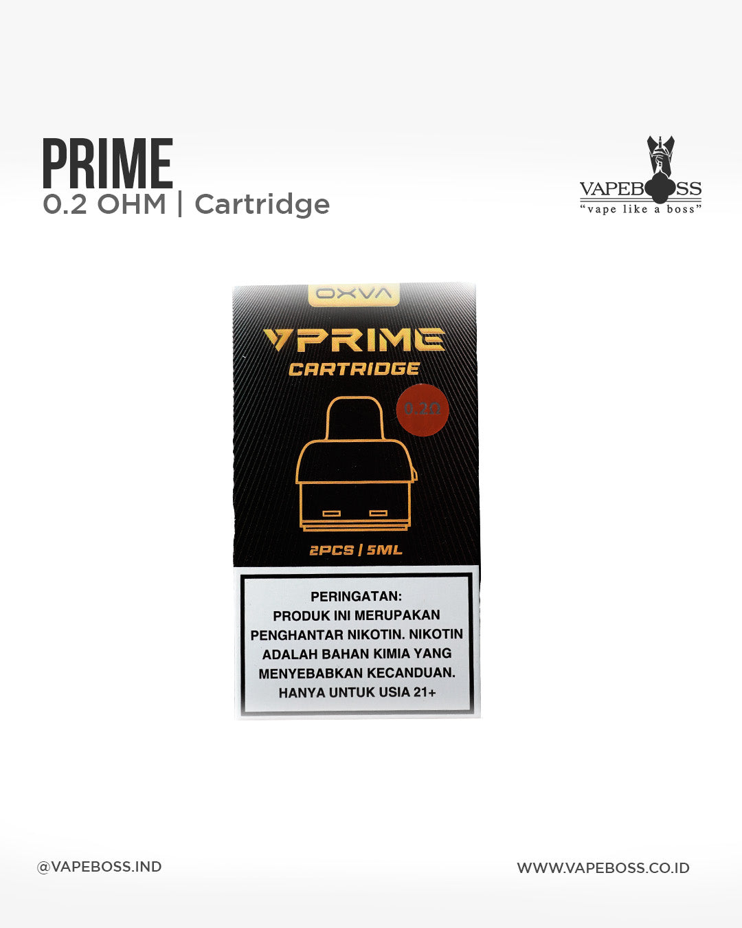 Cartridge Oxva Vprime 5ml by Oxva 0.4 Ohm Vapeboss Cartridge Oxva Vprime 5ml by Oxva 0.4 Ohm Vapeboss