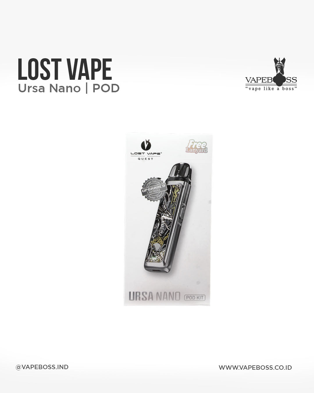 Promo Ursa Nano Pod Free Cartridge Ursa Nano V2 Vapeboss Promo Ursa Nano Pod Free Cartridge Ursa Nano V2 Vapeboss