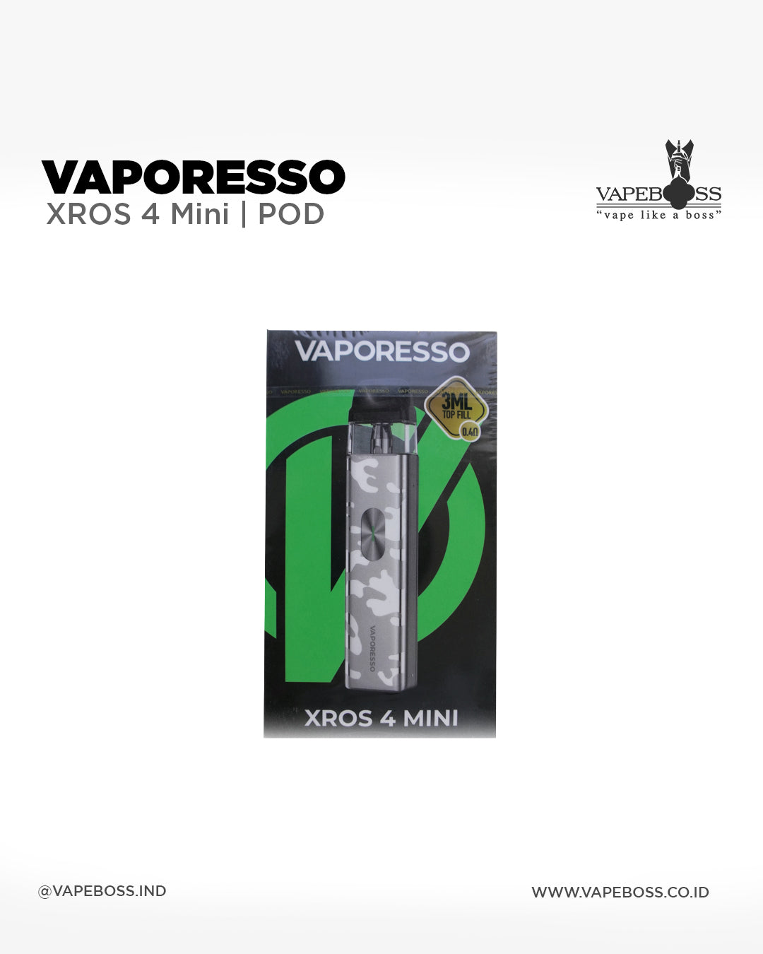 Vaporesso XROS 4 Mini 1000mAh Pod Kit Authentic | Pod System  Vapeboss